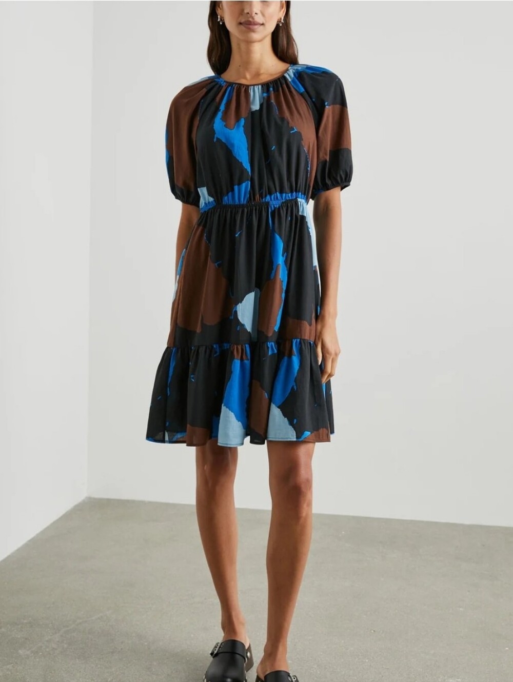 Rails Black Brown and Blue Abstract Mini Dress
